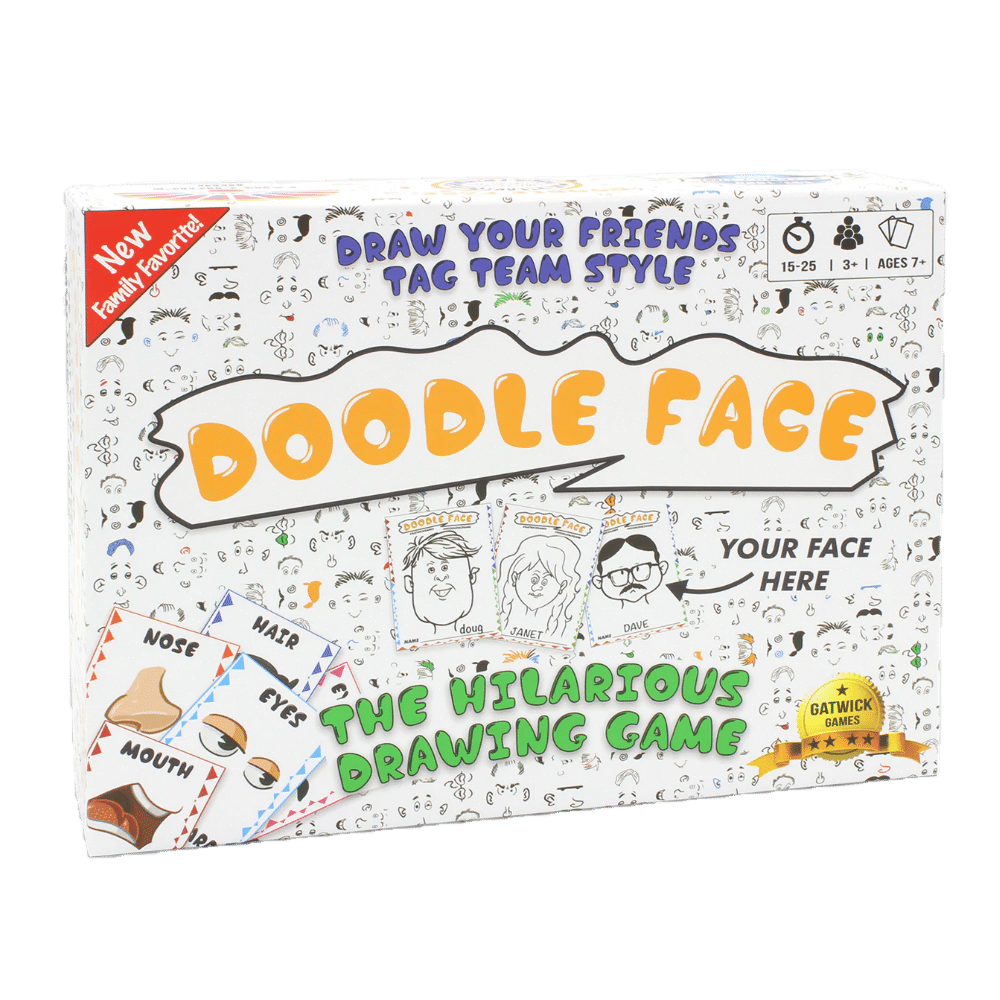 Stap binnen in de kleurrijke wereld van Doodle Face, het unieke kaartspel dat creativiteit en lachen samenbrengt voor een onvergetelijke speelervaring!