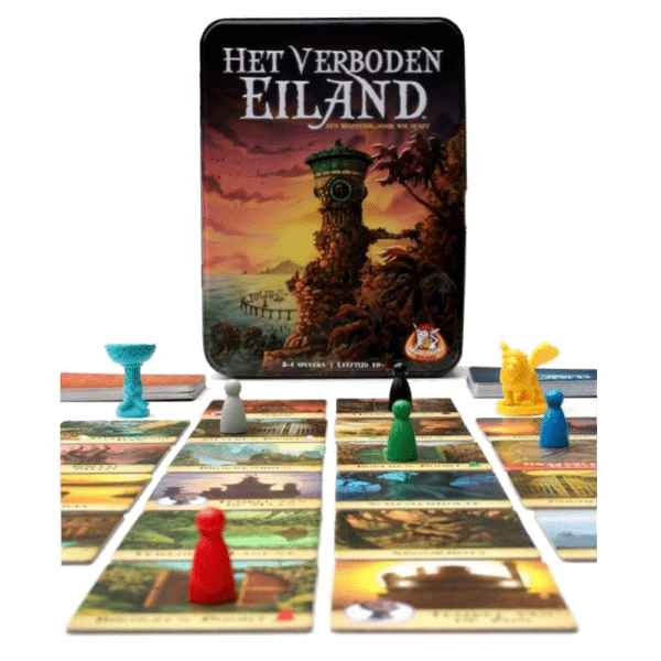 Welkom in de wereld van Het Verboden Eiland, een opwindend coöperatief bordspel dat je meeneemt op een avontuurlijke reis vol spanning en uitdagingen.