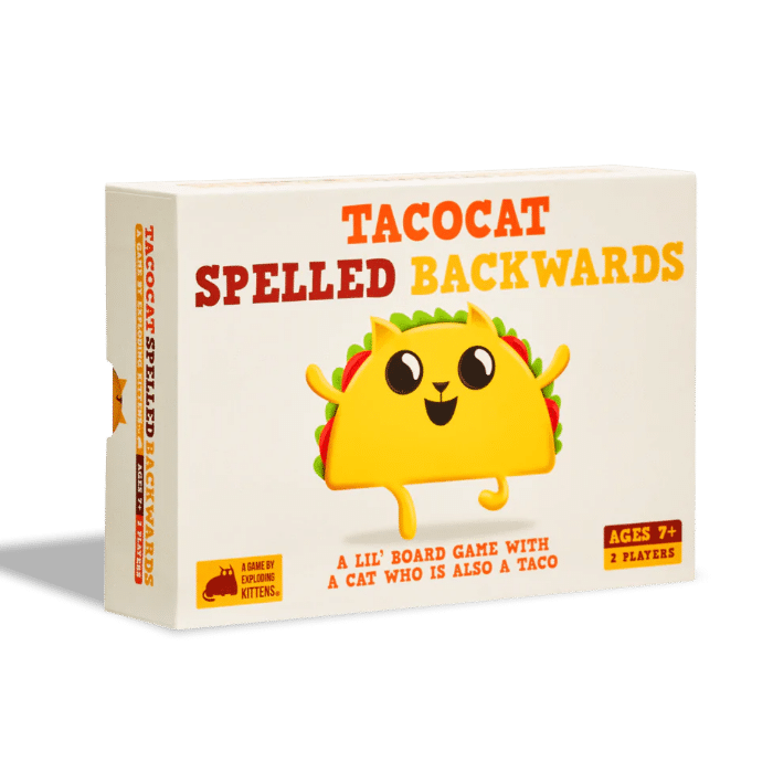 Welkom in de betoverende wereld van Tacocat Spelled Backwards, het uiterst vermakelijke kaartspel dat niet alleen je brein uitdaagt!