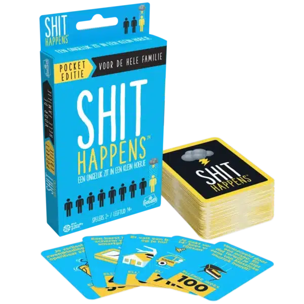 Welkom bij de hilarische wereld van Shit Happens Family Editie, het kaartspel dat gezinnen verenigt in gelach en chaos.