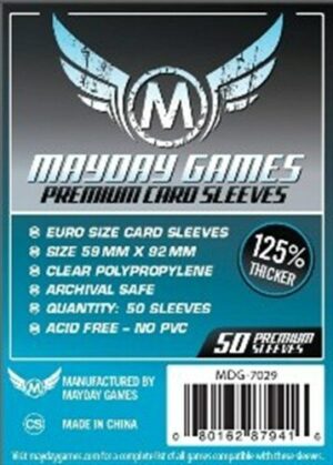 50  Mayday Games Card Sleeves 59 x 92mm (MDG7029)