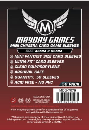 50  Mayday Games Premium Card Sleeves 43 x 65mm (MDG-7079)